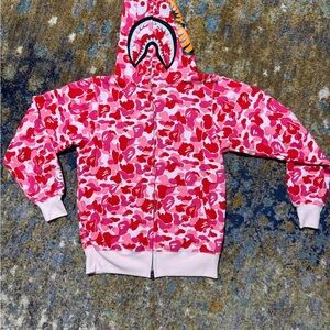 Bape Pink Camo Zip-Up Sweater